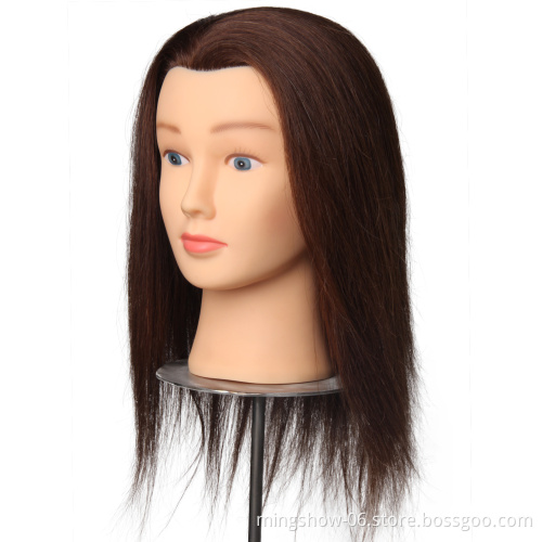 14 Inch brown free shipping training head mannequin of natural hair